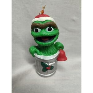 Vtg Sesame Street Muppets Oscar The Grouch Christmas Ornament Jim Henson 1990's